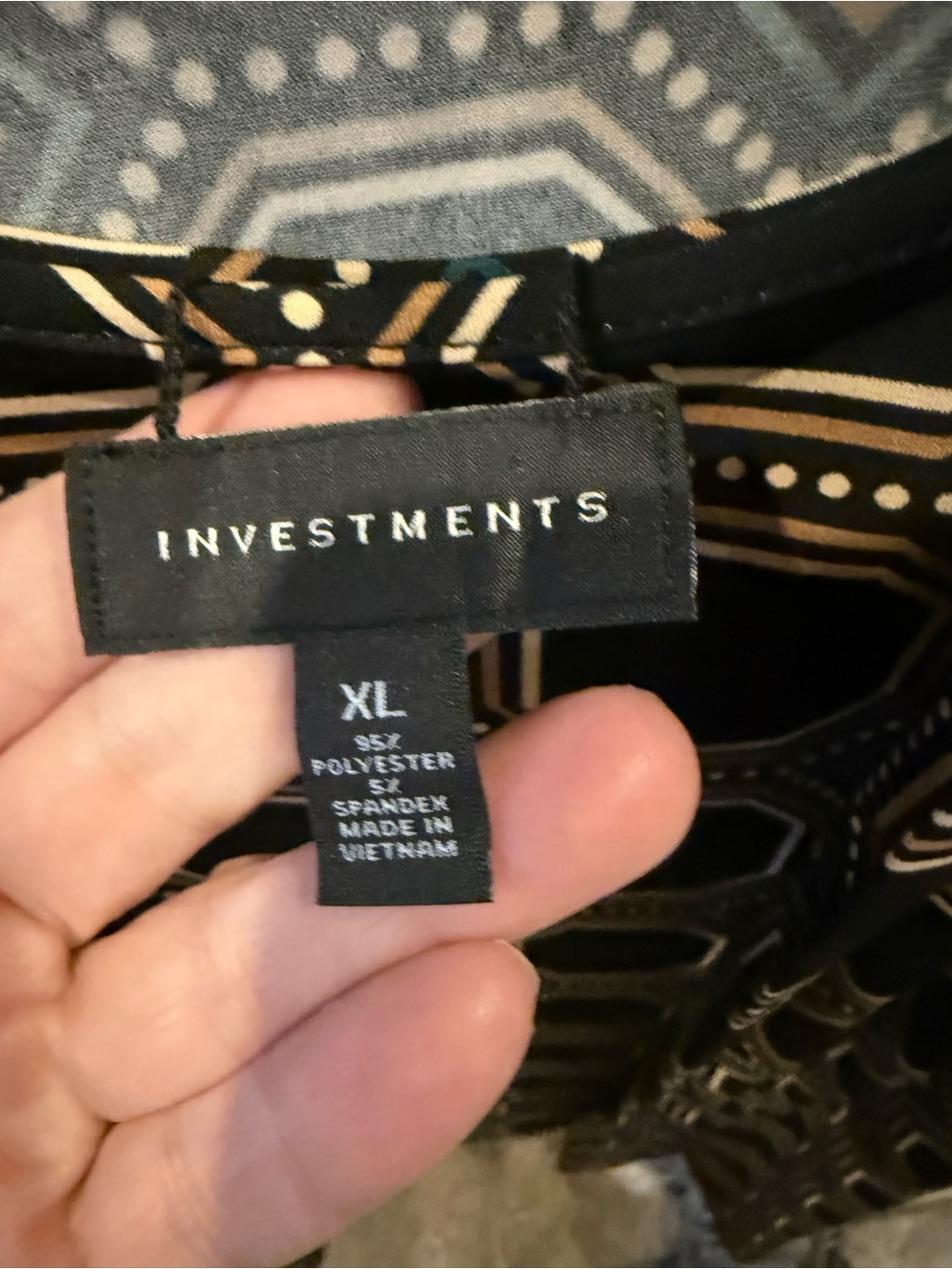 Investments Black & Gold Geometric Open Front Blouse - Picture 4 of 6